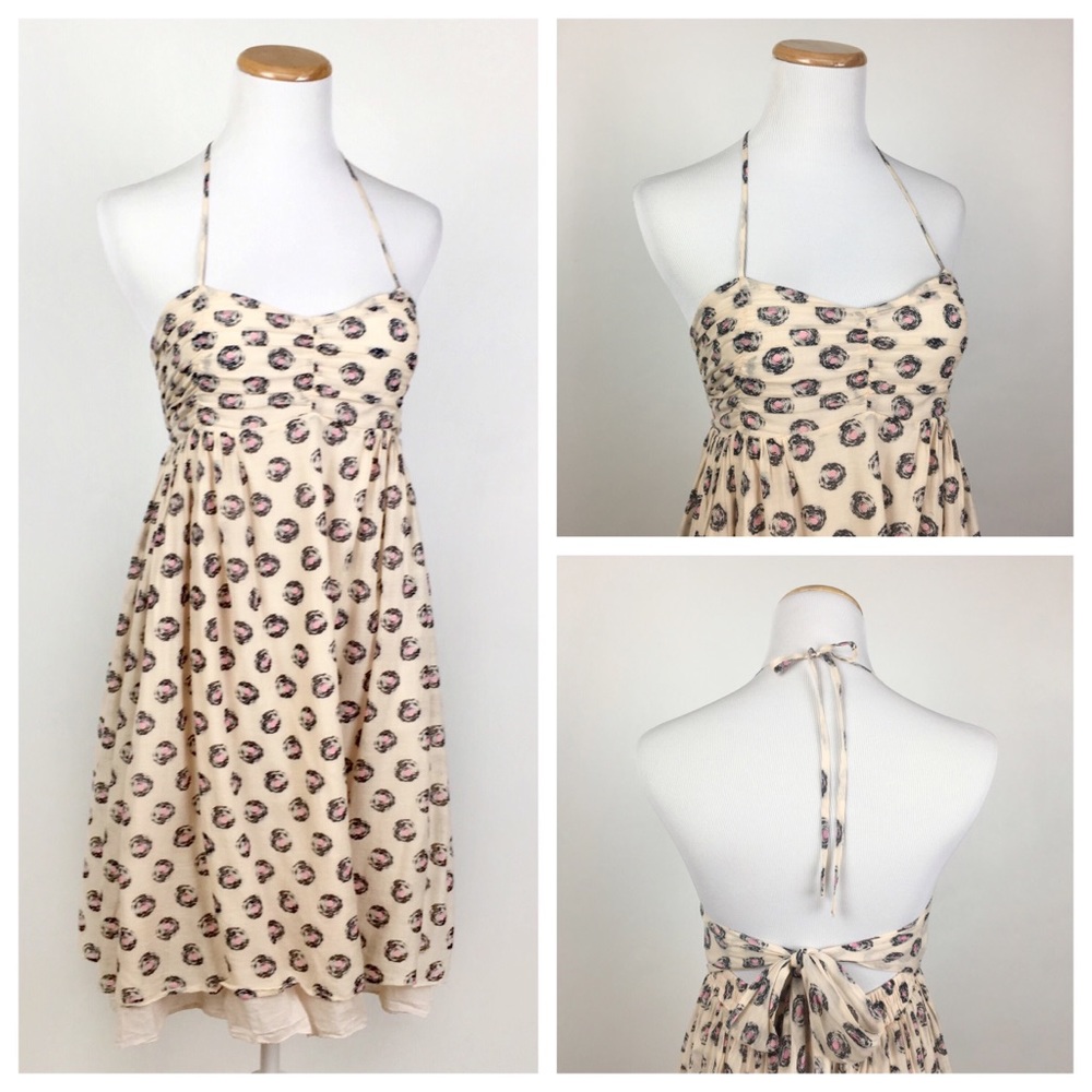 Anthropologie Manoush Dress Halter Silk Print 6